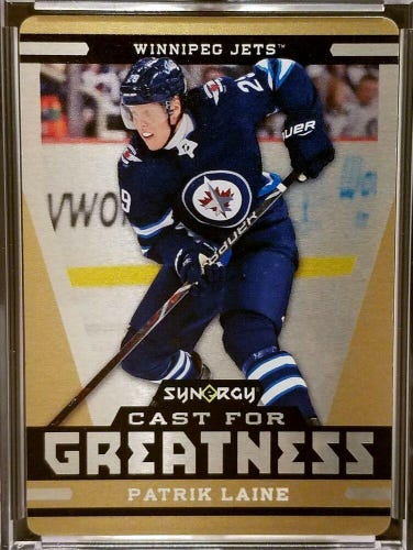 2018-19 UD Synergy PATRIK LAINE GOLD Cast For Greatness Metal Card #4/10