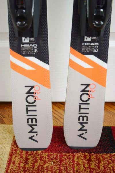 HEAD AMBITION PRO SKIS SIZE 150 CM WITH TYROLIA BINDINGS