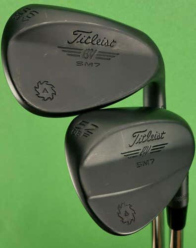 Titleist Vokey SM7 Jet Black Wedge Set 52-08*, 56-08* Steel Gap Sand GW SW NEW
