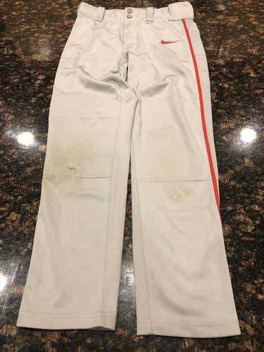 Gray w Red Piping Youth Size medium Nike Baseball Pants