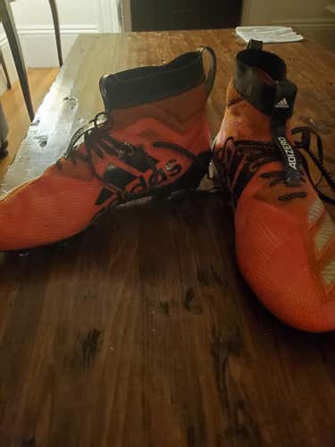 Orange Used Adult Men's Size Men's 10.5 (W 11.5) Molded Cleats Adidas