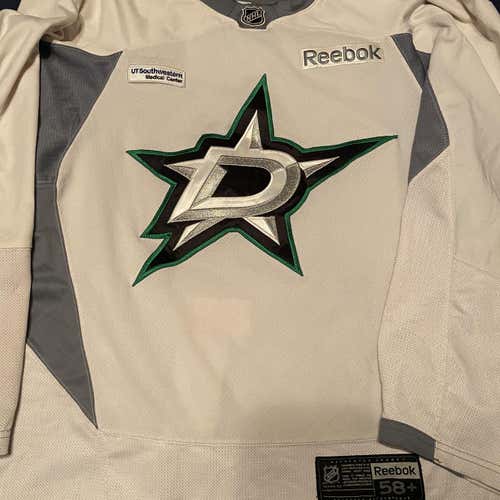 Pro Stock Dallas Stars White Reebok Edge Practice Jersey