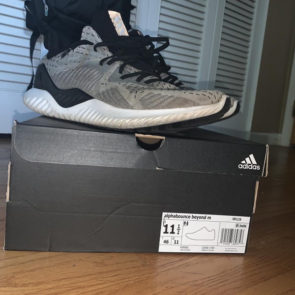 Gray Men's Size 11.5 (Women's 12.5) Adidas alphabounce