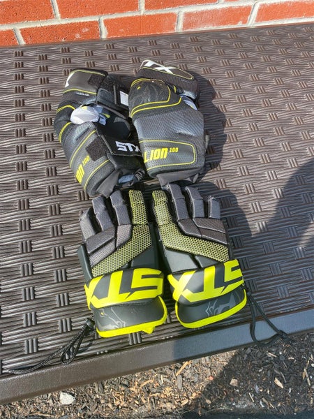 Used STX Stallion 100 10" Lacrosse Gloves and Arm Pads - Free With STX Stallion 7000 Stick Purchase