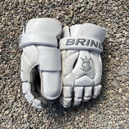 White Used Goalie Brine King Superlight III 13" Lacrosse Gloves