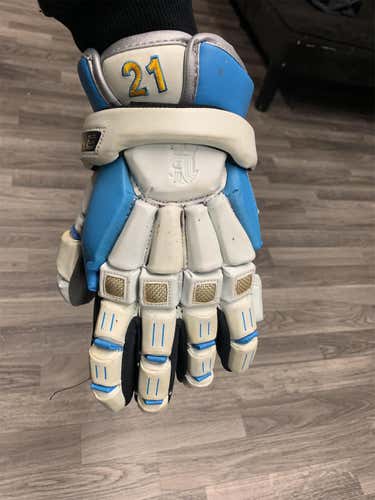 Blue Used Player's Brine King 13" Lacrosse Gloves