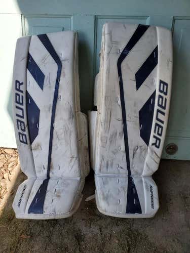 White Used Senior 34" Bauer Regular Goalie Full Set