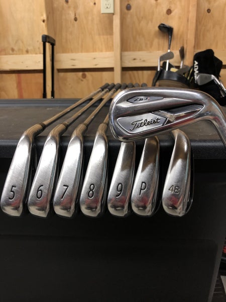 Used Titleist AP1 718 Iron Set 4-P,48* Right Handed AMT Black Stiff Flex Steel Shafts