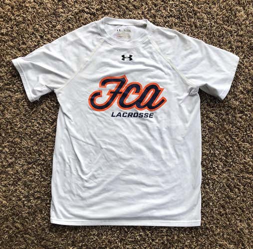 White Youth XL FCA Lacrosse Under Armour Shirt