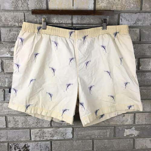 Vintage Polo Sport Marlin Fish Swim Trunks Shorts Size Large Yellow Vtg Unique