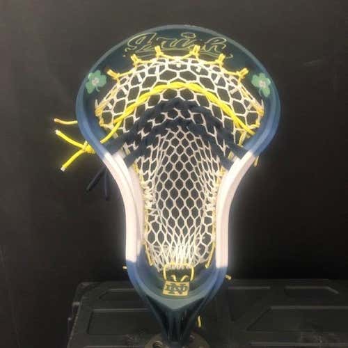 Univ of Notre Dame Custom Dyed lacrosse head w/Ninjalax Sensei mesh $$$ for Autism Awareness