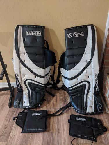 Black Used Senior 35" CCM Goalie Leg Pads