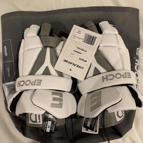 White New Epoch ID 12" Lacrosse Gloves