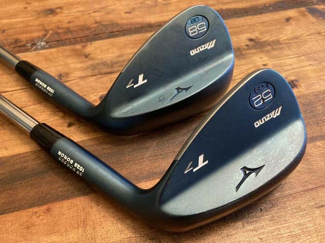 Mizuno T7 52* & 58* Blue Ion Forged Wedge Set Wedge Flex Steel Shafts New Grips