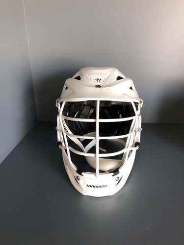 White Adult Warrior Burn Helmet - Medium