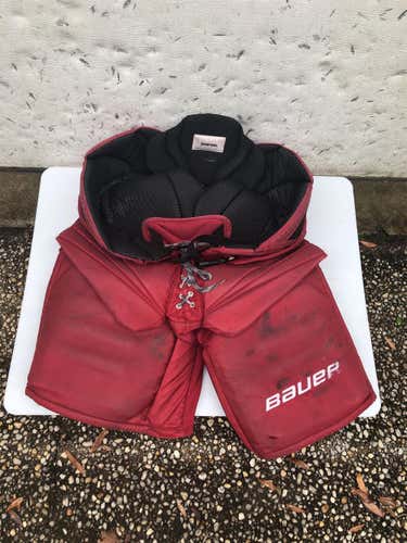 Red Senior  Bauer Pro Stock Hockey Goalie Pants
