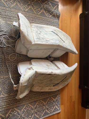 White Senior 33" Bauer Vapor 1X Pro Stock Goalie Leg Pads