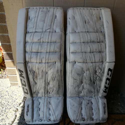 White 32 + 1” CCM EFlex 860  Goalie Leg Pads