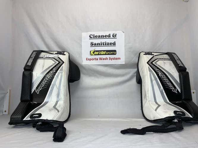 Used Bauer Prodigy Size 20" BLK WHT Ice Hockey Goalie Leg Pads