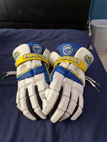 Florida Launch White New Player's Maverik M3 13" Lacrosse Gloves