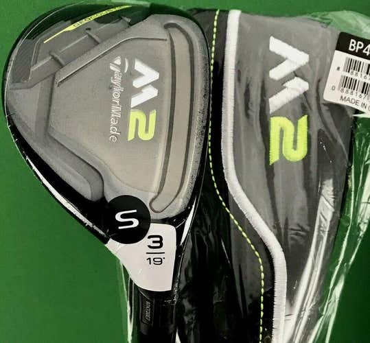 TaylorMade M2 Rescue 3 Hybrid 3H 19* Graphite REAX Stiff S-Flex + Cover #81473