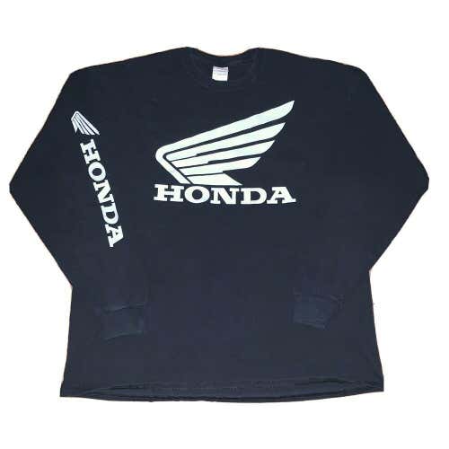 Honda Long Sleeve Shirt Black Spellout Men’s Size XL
