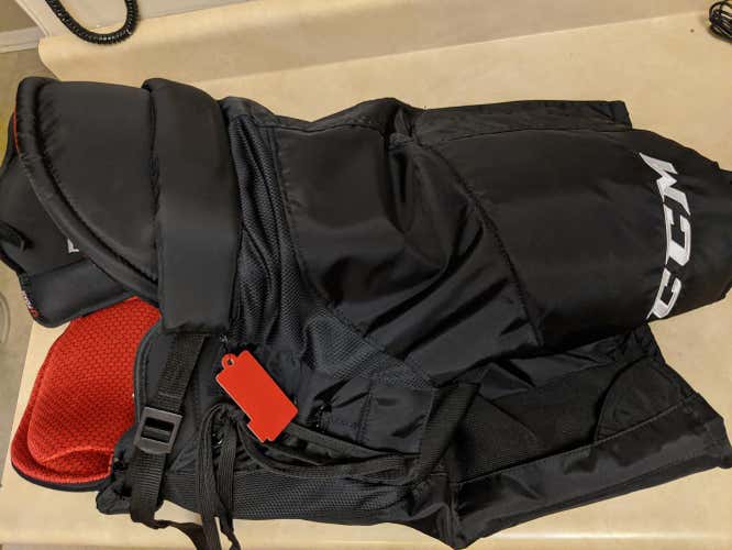 Black New Senior Large CCM HP45X Hockey Pants Colorado Avalanche Pro Stock