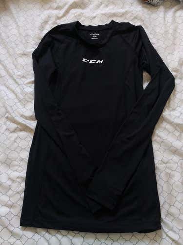 CCM Black Medium Compression Tight Fitting Long Sleeve UnderShirt