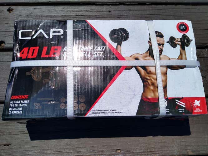CAP 40 lb Cast Adjustable Dumbbell Set - NEW!