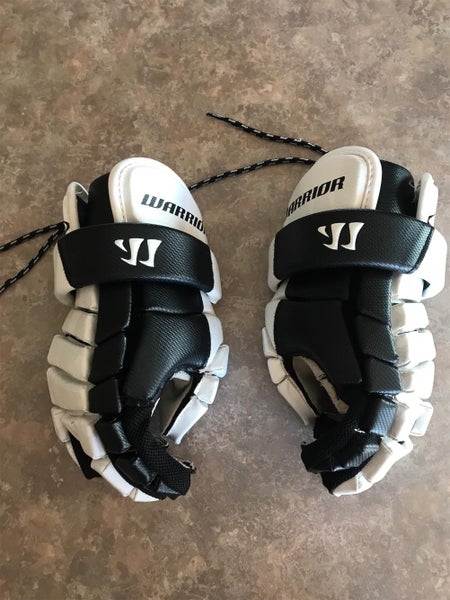 White Used Player's Warrior Hypno 3 12" Lacrosse Gloves