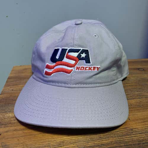 USA Hockey Olympics Adjustable Dad Hat Gray/Silver