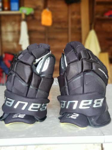Black Used Senior Bauer Supreme 2S Gloves 13"