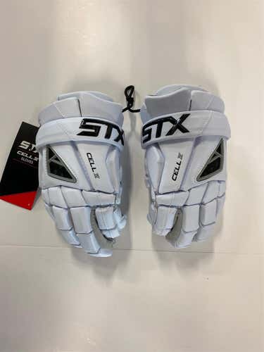 White New Player's STX Cell IV 12" Lacrosse Gloves