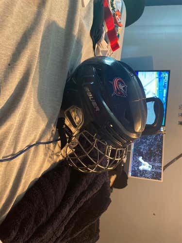 Blue Used Medium Bauer Re-Akt 200 Helmet
