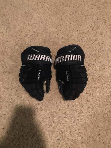 Used Navy Warrior Alpha Pro Junior Hockey Gloves