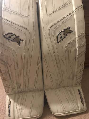 White Used 32" Brian's Optik 9.0  Goalie Leg Pads