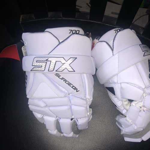 New White LACROSSE LAX Player's Medium STX Surgeon 700 12" Lacrosse Gloves Nwt