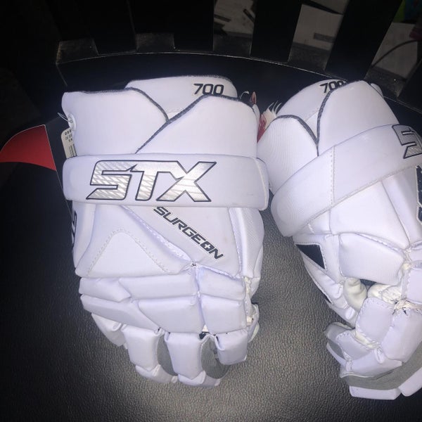 New White LACROSSE LAX Player's Medium STX Surgeon 700 12" Lacrosse Gloves Nwt