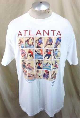 Vintage 1996 Atlanta Summer Olympics (Large) Team USA "Event Listings" Graphic T-Shirt