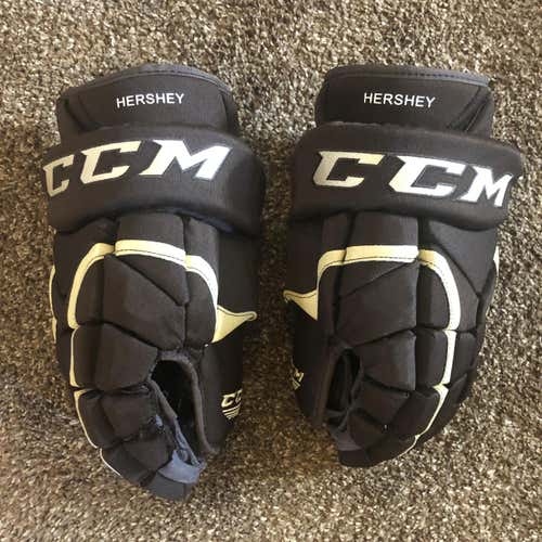 Hershey Bears Brown Used Senior CCM HG12 Gloves 14" Pro Stock