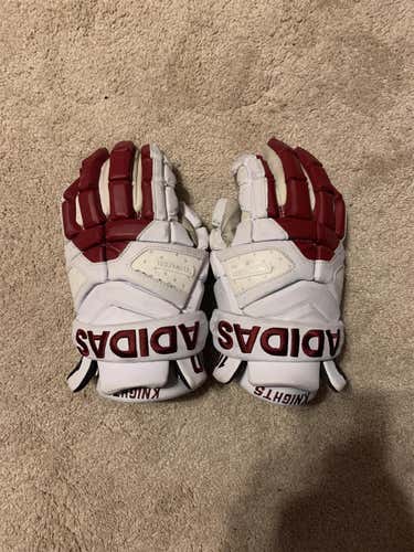 White Used Player's Adidas Freak 13" Lacrosse Gloves