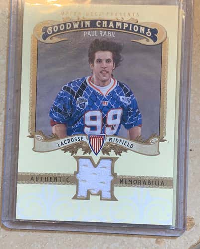Paul Rabil Game Worn Jersey Card Goodwin Champions