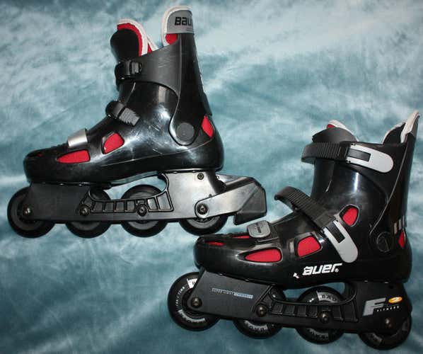 Used Adult Bauer Inline Skates Regular Width Men's Size 8 F2 Fitness Super Light Chassis