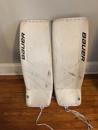 White Senior 35" Bauer Supreme 2S Pro Goalie Leg Pads