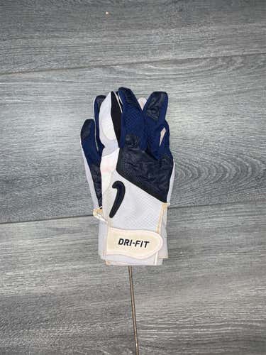 Used White & Blue XL Nike Dri-fitBatting Gloves