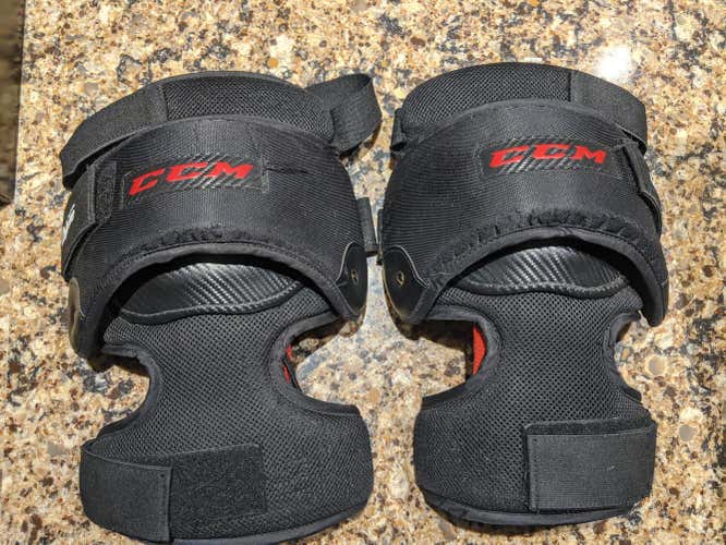 Used CCM KP Pro Goalie Knee Guard Protectors Pads