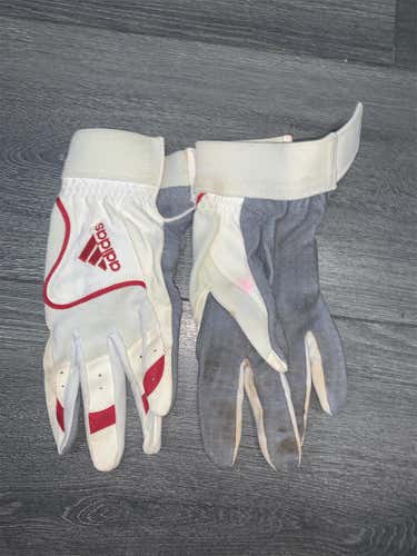 Used Red & White XL Adidas Batting Gloves