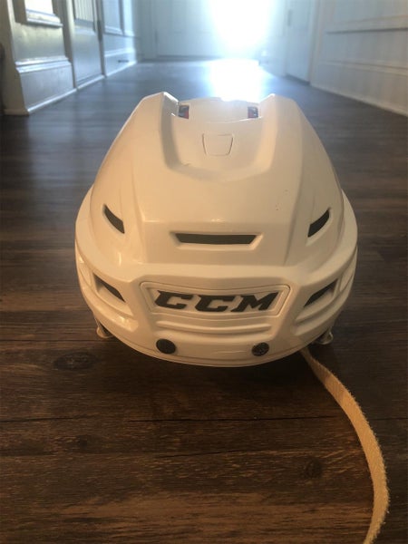 White Used Medium CCM Resistance Pro Stock Helmet