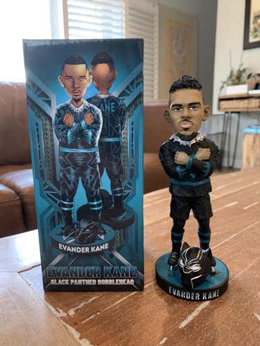 Set of 2 San Jose Sharks Marvel Comics Evander Kane Black Panther Bobblehead