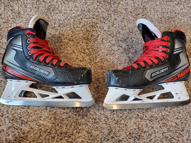 Used Senior Bauer Vapor X2.7 Hockey Goalie Skates Regular Width Size 7.5